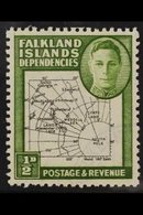 1946-49 VARIETY ½d Black & Green "Missing I" Variety, SG G1b, Very Fine Used For More Images, Please Visit Http://www.sa - Falkland Islands