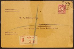 1925 5fr Carmine Philatelic Expo, Yvert 216 Or SG 412, Very Fine Used On Registered Cover From Paris To England. For Mor - Otros & Sin Clasificación