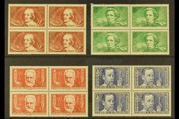 1936 Intellectuals Set, Yv 330/333, Never Hinged Mint Blocks Of 4. Lovely (16 Stamps) For More Images, Please Visit Http - Other & Unclassified