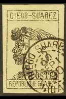 DIEGO-SUAREZ 1890 5c Grey-black, Imperforate, Yvert 7, SG 7, Very Fine Used, 4 Margins. For More Images, Please Visit Ht - Other & Unclassified