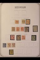 REUNION 1885-1906 ALL DIFFERENT FINE MINT COLLECTION On Yvert Printed Pages. With 1885-86 Surcharges Except 5c On 40c Ea - Autres & Non Classés