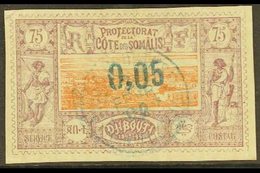 SOMALI COAST DJIBOUTI 1902 (Jan-Feb) "0,05" On 75c Orange And Mauve, SG 108a, Fine Used. For More Images, Please Visit H - Other & Unclassified