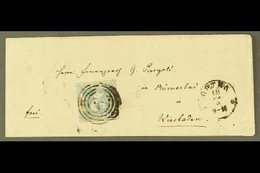 THURN AND TAXIS 1866 2 Sgr. Blue Coloured Roulettes, Mi. 49, On Neat Cover Gotha To Wiesbaden, Tied Target Cancel, Cds A - Altri & Non Classificati