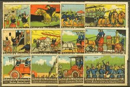 1910-14 Schmidt & Wiechmann Firefighting Set Of Coloured Labels Numbered 1 To 12. Interesting, Generally Good Condition  - Autres & Non Classés
