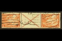 1933 8pf+label+8pf Orange-red Wagner Horizontal SE-TENANT STRIP, Michel W 54, Fine Used, Fresh & Scarce. For More Images - Altri & Non Classificati