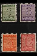 RUSSIAN ZONE WEST SAXONY 1945 ROSSWEIN Local Postmaster Perforation 11¼-11½ Complete Set, Michel 116/19 B X, Never Hinge - Altri & Non Classificati