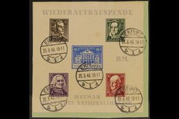 RUSSIAN ZONE THURINGIA 1946 Theatre Rouletted Type XII Miniature Sheet (Michel Block 3 Ba, SG MSRF12), Superb Cds Used O - Autres & Non Classés