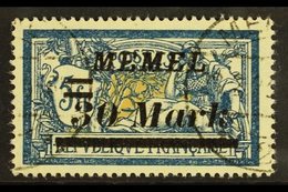 1922 (12 SEPT) 30m On 5fr Deep Blue And Buff With The Overprint Showing TOP LEFT OF DOUBLE BAR DAMAGED Variety From Posi - Otros & Sin Clasificación