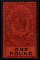 1912 KGV £1 Dull Purple And Black On Red, SG 85, Fine Mint. For More Images, Please Visit Http://www.sandafayre.com/item - Gibilterra