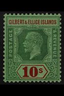 1922-27 10s Green And Red On Emerald, SG 35, Never Hinged Mint. For More Images, Please Visit Http://www.sandafayre.com/ - Îles Gilbert Et Ellice (...-1979)