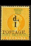 1886 1d On 1½d Orange, SG 37, Fine Mint. For More Images, Please Visit Http://www.sandafayre.com/itemdetails.aspx?s=6247 - Grenada (...-1974)