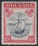 1938-50 10s Slate-blue & Carmine Lake (wide) Perf 14, SG 163d, Very Fine Mint For More Images, Please Visit Http://www.s - Grenada (...-1974)