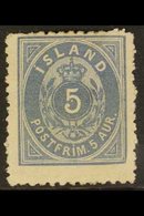 1876 5aur Grey Blue, Perf 12¾x12¾, Fac 23, Fresh Mint No Gum. For More Images, Please Visit Http://www.sandafayre.com/it - Other & Unclassified