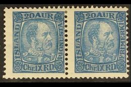 1902 20aur Blue Postage In Pair With Official, Fac. 69v2, Fine Mint. For More Images, Please Visit Http://www.sandafayre - Autres & Non Classés