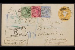 1901 (18 Nov) 1a On 2a6p Yellow Postal Stationery Envelope Addressed To Germany, Registered And Uprated With ½a, 1a & 2a - Andere & Zonder Classificatie