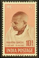 1948 10r Gandhi, SG 308, Never Hinged Mint. Superb. For More Images, Please Visit Http://www.sandafayre.com/itemdetails. - Other & Unclassified