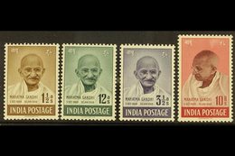 1948 Gandhi Complete Set, SG 305/08, Never Hinged Mint, 10r With Minor Rub, Fresh. (4 Stamps) For More Images, Please Vi - Autres & Non Classés