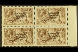 1925 2s 6d Chocolate Brown, SG 83, Marginal Block Of 4 Showing The Variety "Wide And Narrow Date" As 2 Vertical Pairs, S - Altri & Non Classificati