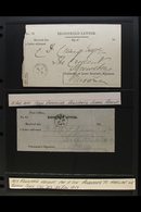 EARLY REGISTERED LETTER RECEIPTS Includes 1858 For A Letter From Rathmines To Shrewsbury, 1859 For A Letter From Cork To - Otros & Sin Clasificación