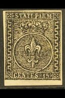 PARMA 1852 15c Black On Rose, Sass 3, Superb Mint No Gum. Cat €1750 (£1500) For More Images, Please Visit Http://www.san - Zonder Classificatie