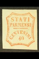 PARMA 1859 40c Pale Vermilion, Provisional Govt, Sass 17a, Very Fine150 Mint Appearance, Tiny Thin. Cat €1100 (£980) For - Non Classés