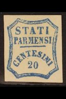 PARMA PROVISIONAL GOVERNMENT 1859 20c Blue (Sassone 15, SG 31), Fine Mint Large Part Og, Four Good To Large Margins, Ver - Non Classificati