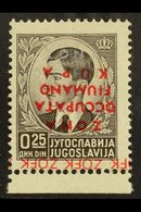 FIUME & KUPA ZONE 1941 25p Black DOUBLE OVERPRINT - One In Silver And The Other Inverted In Red, Sassone 1c, Fine Mint M - Non Classificati