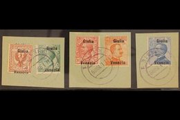 VENEZIA GIULIA 1918-19 2c, 5c, 10c, 20c & 25c All With Vertically Displaced Overprints Reading "GIULIA / VENEZIA", Sasso - Unclassified