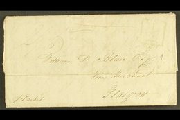 1834 JAMES BLAIR PLANTATION LETTER,  MOUNT ZION, ST ELIZABETH TO SCOTLAND, ADDITIONAL "½" MARK & KINGSTON CDS (June) Len - Giamaica (...-1961)