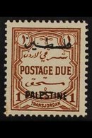 OCCUPATION OF PALESTINE POSTAGE DUE. 1948 1m Red-brown, Perf 13½ X 13, SG PD17, Never Hinged Mint For More Images, Pleas - Giordania