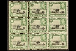 1938-54 10c Black & Green Perf 13 X 11¾ MOUNTAIN RETOUCH (position R. 6/7), SG 135a, Within Superb Never Hinged Mint BLO - Vide