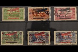 1929-30 Air Set Including Scarce 15p On 25p And 25p Bright Blue, SG 151/6, Very Fine Used. (6 Stamps) For More Images, P - Liban