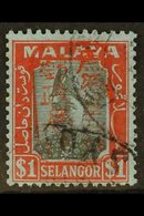 GENERAL ISSUES $1 Black And Red On Blue Of Selangor Ovptd Single Line Chop In Red, SG J221a, Very Fine Cds Used. For Mor - Altri & Non Classificati