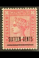 1883 16c On 17c Rose, SG 115, Very Fine Mint. For More Images, Please Visit Http://www.sandafayre.com/itemdetails.aspx?s - Mauricio (...-1967)