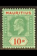 1910 10r Green And Red On Green, Ed VII, SG 195, Very Fine Mint. For More Images, Please Visit Http://www.sandafayre.com - Maurice (...-1967)