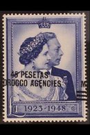 SPANISH CURRENCY 1948 45p On £1 Royal Silver Wedding, SURCHARGE SHIFTED TO LEFT, SG 177, Never Hinged Mint. For More Ima - Altri & Non Classificati