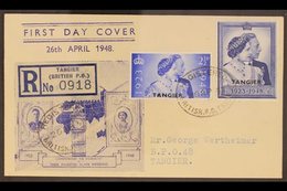 TANGIER 1948 Royal Silver Wedding Complete Set, SG 255/256, On Illustrated & Registered First Day Cover, Tied By Fine Ov - Other & Unclassified