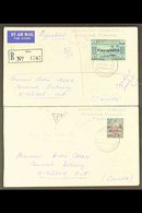 FRENCH - TANNA POSTAL AGENCY 1962 (July) Pair Of Envelopes (one Registered) To Canada, Bearing 191910-11 25c Or 1941 2f, - Altri & Non Classificati