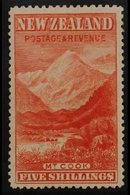 1898 5s Vermillion "Mount Cook", No Wmk, Perf 14½, SG 259, Very Fine Mint For More Images, Please Visit Http://www.sanda - Sonstige & Ohne Zuordnung