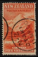 1898 5s Vermilion, No Watermark, Perf.16, SG 259, Very Fine Used With Superb Strike Of "OTAKI 11 MY 00" Postmark. Great  - Other & Unclassified