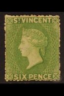 1878 6d Pale Green, Upright Star Wmk, SG 26a, Mint, Signed Diena For More Images, Please Visit Http://www.sandafayre.com - St.Vincent (...-1979)