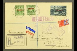 1916 Registered Cover To Switzerland, Franked ½d X2 & 2½d, SG 115, 118, Apia 01.09.16 Postmarks, Censor "2" Cachets Appl - Samoa (Staat)