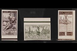 1923 50c Alba, 30c Mutuo Soccorso, 1L Pro Voluntari, Proofs In Close To Issued Colours On Surfaced Card, Sass P88, P89,  - Autres & Non Classés