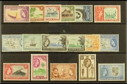 1956-63 Complete Definitive Set, SG 82/96, Never Hinged Mint (17 Stamps) For More Images, Please Visit Http://www.sandaf - Iles Salomon (...-1978)