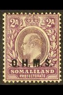 OFFICIAL 1904-05 2a Dull And Bright Purple Wmk Crown CA, SG O12, Very Fine Mint. For More Images, Please Visit Http://ww - Somaliland (Herrschaft ...-1959)