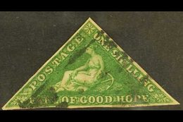 CAPE 1855-63 1s Bright Yellow-green, White Paper, SG 8, Good To Fine Used, Three Margins, Cat.£300. For More Images, Ple - Non Classificati