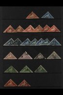 CAPE TRIANGLES USED ACCUMULATION CAT.£6600+ Includes 1d & 4d On Blued Paper, Then 1855-63 1d X6, 4d X7, 6d X4, 1s X3, Al - Sin Clasificación