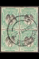 1926-27 ½d Black And Green, Perf 13½ X 14, Wmk Inverted (ex 1927 Booklet), SG 30ew, BLOCK OF FOUR Fine Used With Central - Non Classificati