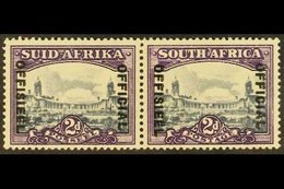 OFFICIAL 1947-49 2d Slate And Deep Lilac With DIAERESIS Over Second "E" Of "OFFISIEEL", SG O36a, Horizontal Pair Very Fi - Unclassified