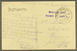 1915 (4 Jan) Stampless Postcard (of Railway Construction Gang) Hand Endorsed "On Active Service Luderitzbuch" Sent To Jo - Afrique Du Sud-Ouest (1923-1990)